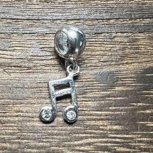 IBB Thai Music Note w/Rhinestones Bracelet Charm 925 B26